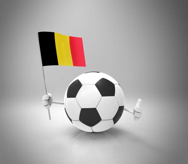 Cartoon-Fußballball mit Fahne — Stockfoto