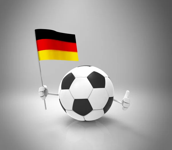 Dibujos animados pelota de fútbol con bandera —  Fotos de Stock