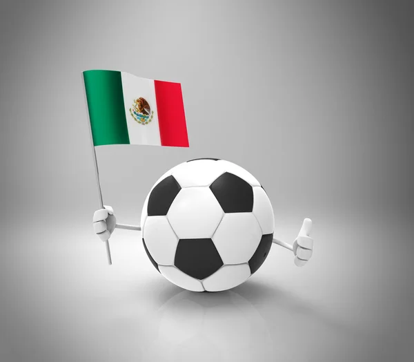 Dibujos animados pelota de fútbol con bandera — Foto de Stock