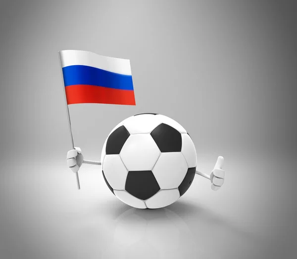 Cartoon Fotboll boll med flagga — Stockfoto
