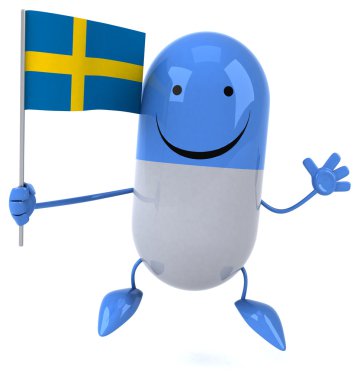 Eğlenceli çizgi film hap bayrak ile