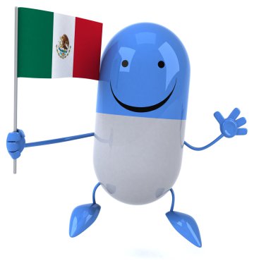 Eğlenceli çizgi film hap bayrak ile