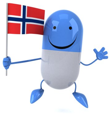 Eğlenceli çizgi film hap bayrak ile