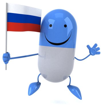 Eğlenceli çizgi film hap bayrak ile