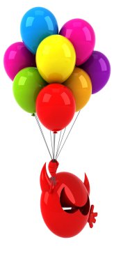 karikatür virüs balonlar ile eğlenceli