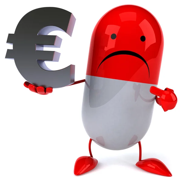 Fun pill with euro — Stock Photo, Image