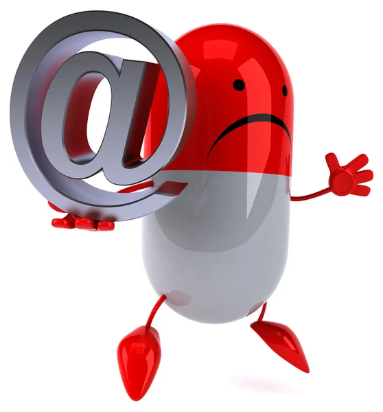 Fun pill with email sign — Stock Photo, Image