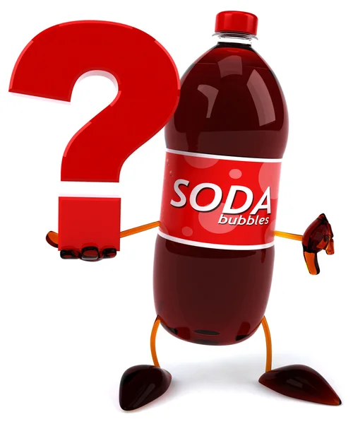 Amusant bouteille de soda dessin animé — Photo