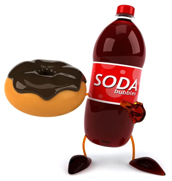 Fun cartoon soda bottle — Stock Photo, Image