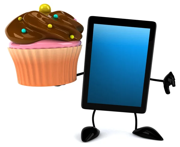 Fun cartoon tablet computer — Stock Photo, Image