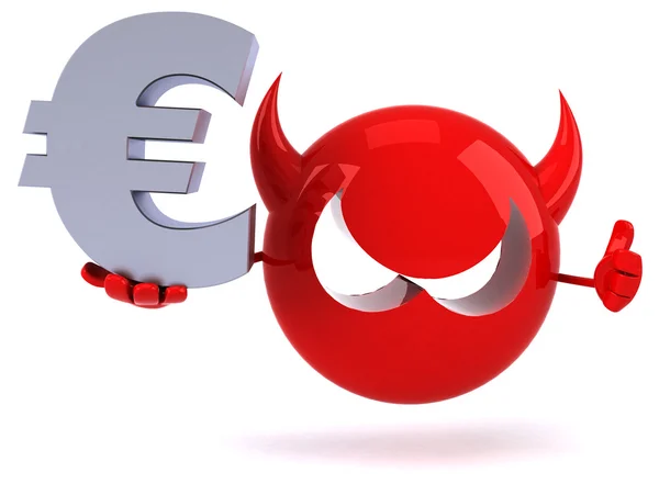 Spaß Cartoon Virus mit Euro — Stockfoto