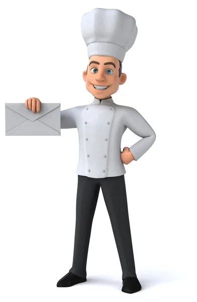 Divertido chef de dibujos animados con carta — Foto de Stock