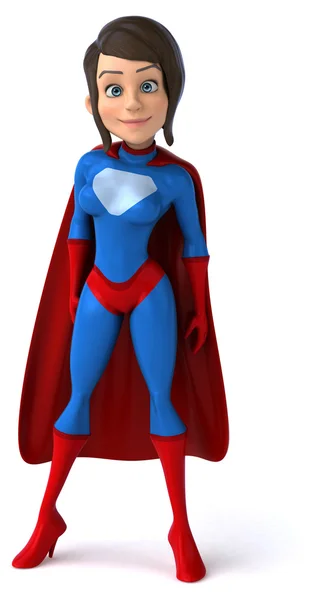 Spaß weibliche Superheldin — Stockfoto