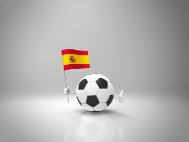 çizgi film futbol topu bayrak ile