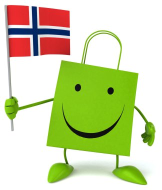 karikatür alışveriş çantası