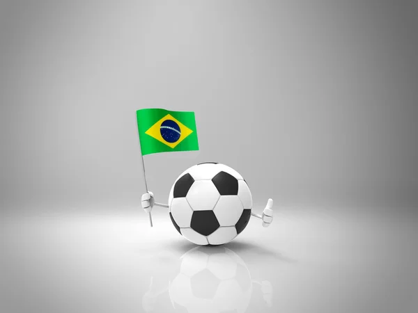 Cartoon Voetbal bal met vlag — Stockfoto