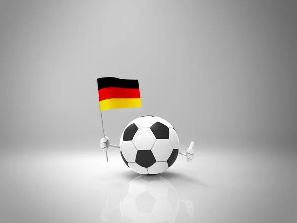 Мультяшний футбольний м'яч з прапором — стокове фото