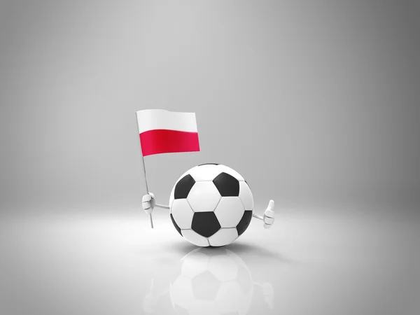 Cartoon-Fußballball mit Fahne — Stockfoto