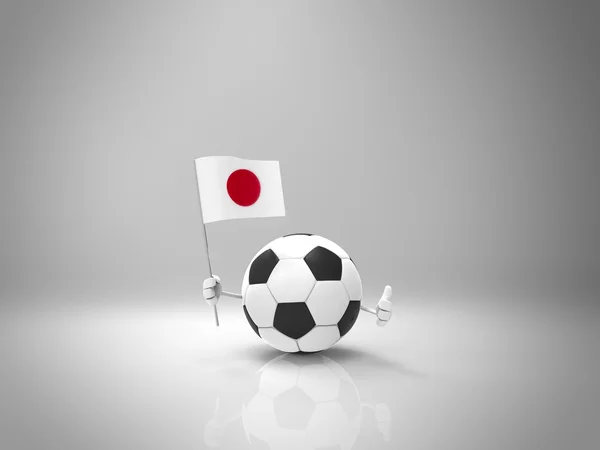 Dessin animé Ballon de football avec drapeau — Photo