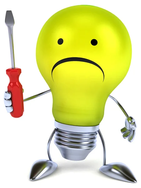 Cartoon light bulb — Stock Photo, Image