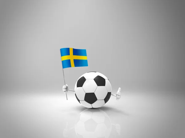 Rajzfilm foci labda, zászló — Stock Fotó
