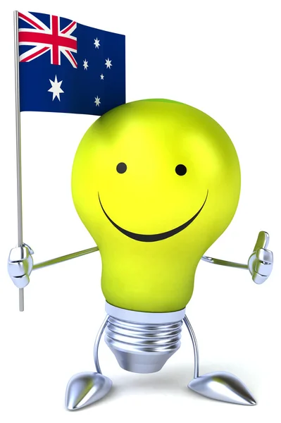 Cartoon  light bulb with flag — Stock Photo, Image