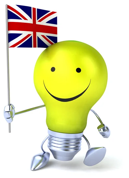 Cartoon  light bulb with flag — Stock Photo, Image