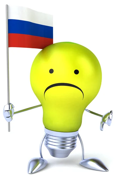 Cartoon lampa med flagga — Stockfoto