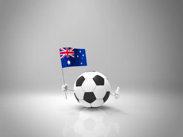 Cartoon Football ball with flag — Stock Photo, Image