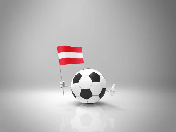 Cartoon-Fußballball mit Fahne — Stockfoto