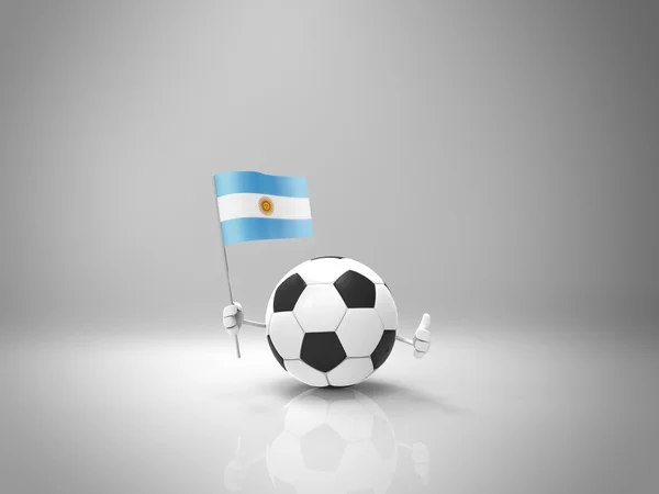 Dibujos animados pelota de fútbol con bandera —  Fotos de Stock