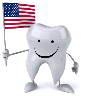 Diş bayrak ile eğlenceli