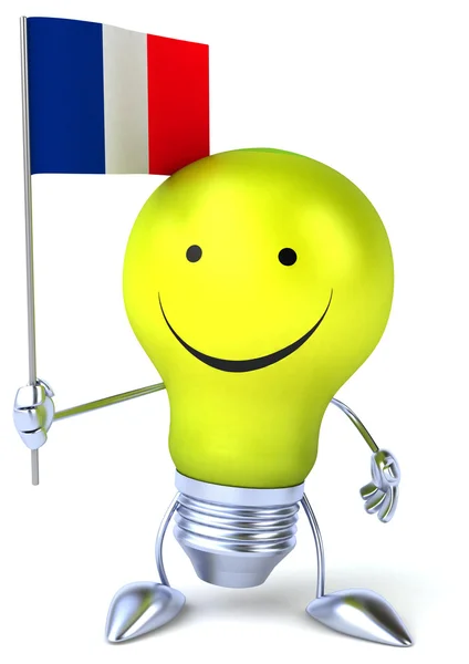 Fun light bulb with flag — Stock Photo, Image