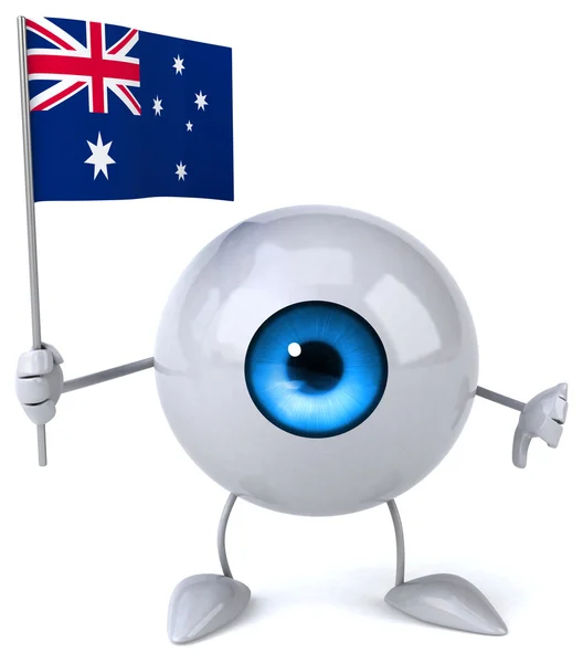 Fun cartoon eye with flag — Stock Photo, Image