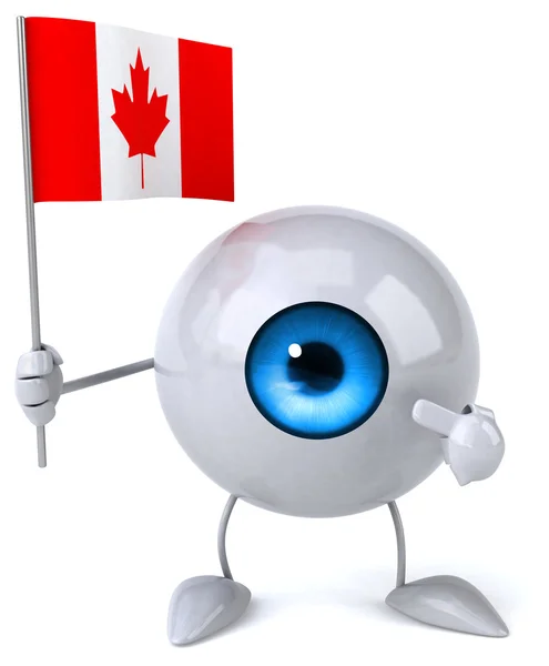 Fun cartoon eye with flag — Stock Photo, Image