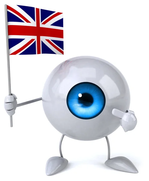 Fun cartoon eye with flag — Stock Photo, Image