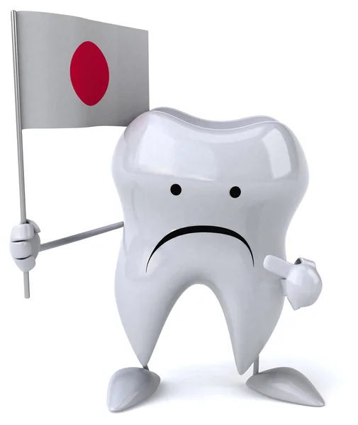 Fun tooth with flag — Stock Photo, Image