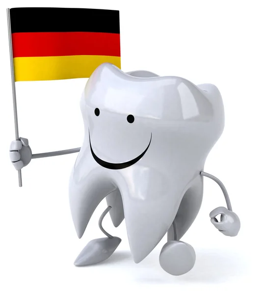 Fun tooth with flag — Stock Photo, Image