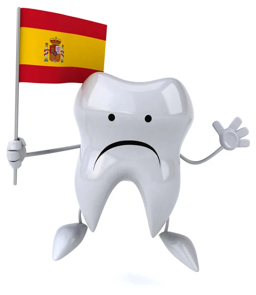 Fun tooth with flag — Stock Photo, Image