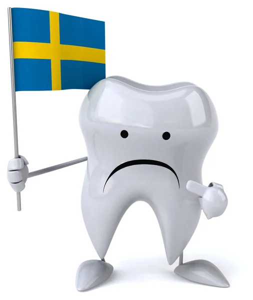 Fun tooth with flag — Stock Photo, Image