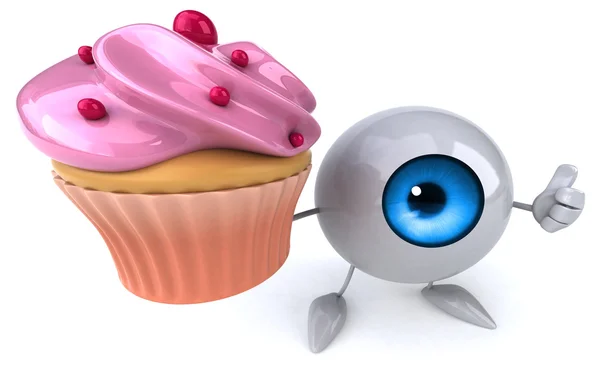 Fun eye with cupcake — Stock Photo, Image