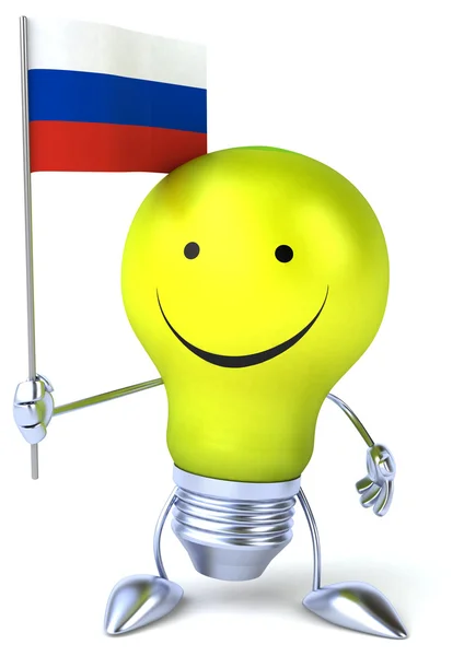 Fun light bulb with flag — Stock Photo, Image