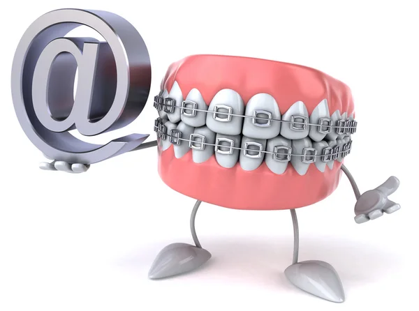 Διασκέδαση δόντια με σύμβολο του ηλεκτρονικού ταχυδρομείου — Φωτογραφία Αρχείου