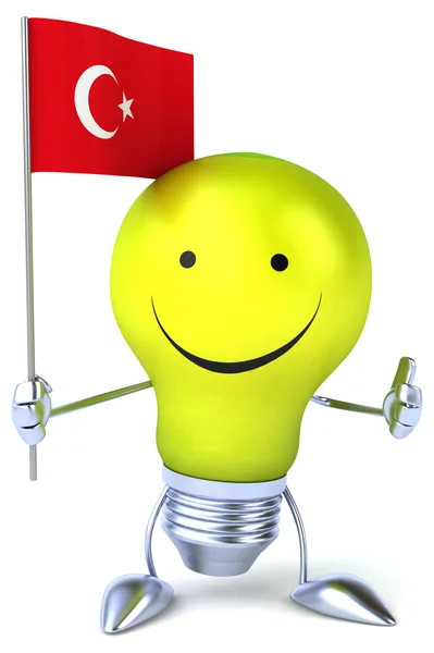 Fun light bulb with flag — Stock Photo, Image