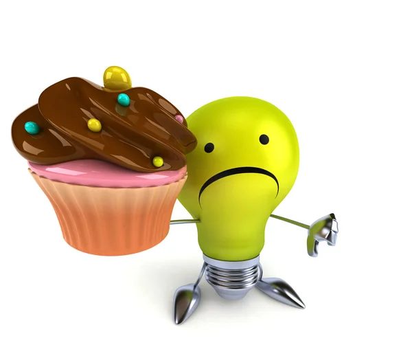 Szórakoztató izzó a cupcake — Stock Fotó