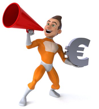 süper kahraman euro simgesi ile eğlenceli