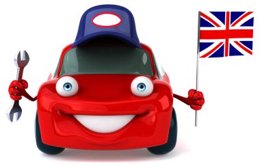 araba bayrak ile eğlenceli