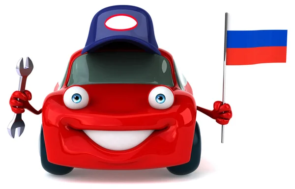 Fun car with flag — Stock Photo, Image
