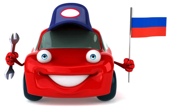 Coche divertido con bandera — Foto de Stock