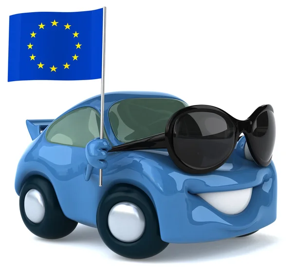 Fun car with flag — Stock Photo, Image